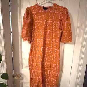 Nooworks  puff-sleeve midi dress “Pebble People”